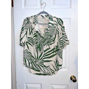 AYR All Year Round The Pool Boy Green Palapa Print Short Sleeve Shirt